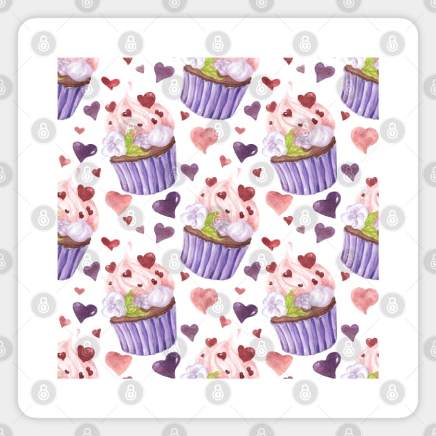 Creamy Chocolate Cupcake Pattern Magnet by paintingbetweenbooks